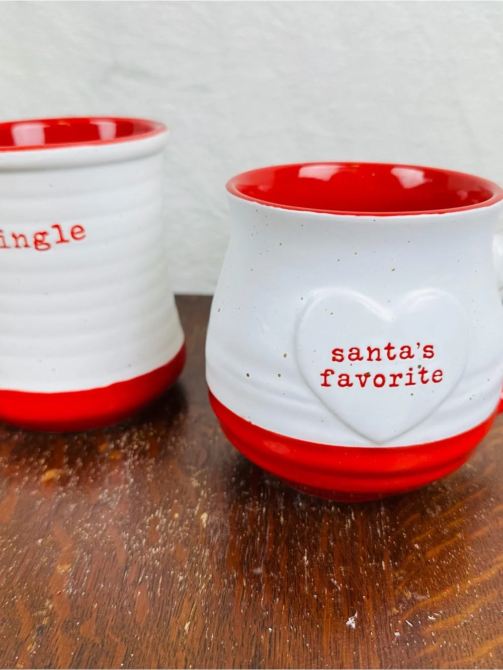 Peppermint & Pine New Christmas Ceramic Mugs Set of 2 Jingle & Santa’s Favorite